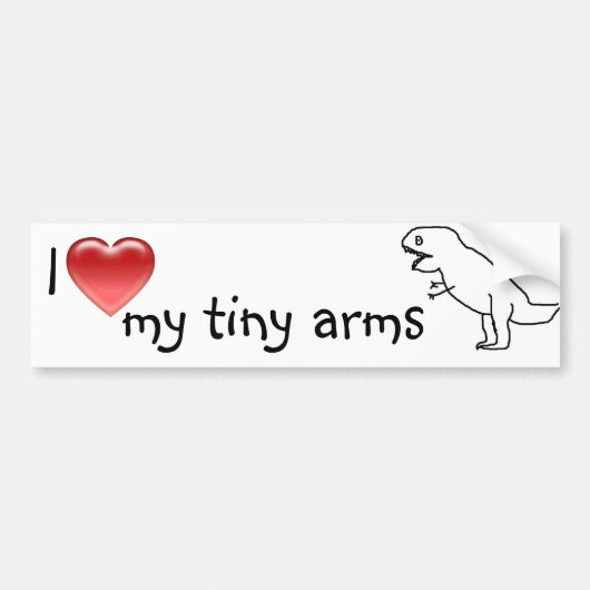 Autocollant De Voiture J'aime mon arms/T-REX minuscule (Devant)