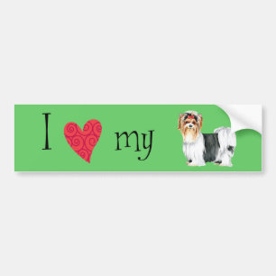Autocollant De Voiture J'aime mon Biewer Terrier