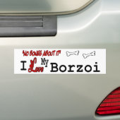Autocollant De Voiture J'aime mon Borzoi (En voiture)