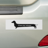 Autocollant De Voiture J'aime mon bumpersticker de teckel de saucisse (En voiture)