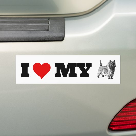 Autocollant De Voiture J'Aime Mon Cairn Terrier (En voiture)