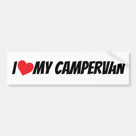 Autocollant De Voiture J'Aime Mon Campervan Big Red Love Heart (Devant)