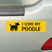 Autocollant De Voiture J'AIME MON CANICHE - graphique de chien avec le (En voiture)