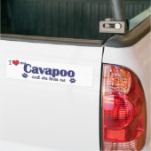 Autocollant De Voiture J'aime mon Cavapoo (le chien femelle) (Sur camion)
