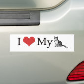 Autocollant De Voiture J'aime mon chat (En voiture)