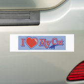 Autocollant De Voiture J'aime mon chat (En voiture)