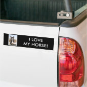 AUTOCOLLANT DE VOITURE J'AIME MON CHEVAL ! (Sur camion)