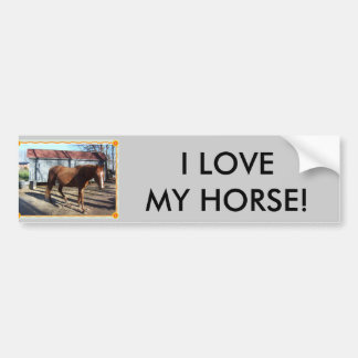 AUTOCOLLANT DE VOITURE J'AIME MON CHEVAL !