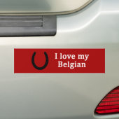 Autocollant De Voiture J'Aime Mon Cheval Belge (En voiture)