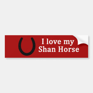 Autocollant De Voiture J'Aime Mon Cheval De Shan