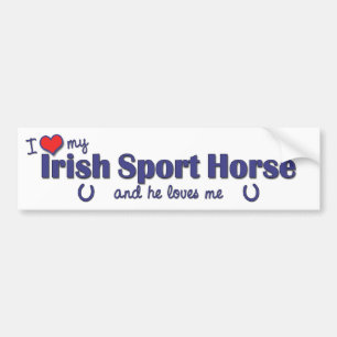 Autocollant De Voiture J'aime mon cheval irlandais de sport (le cheval