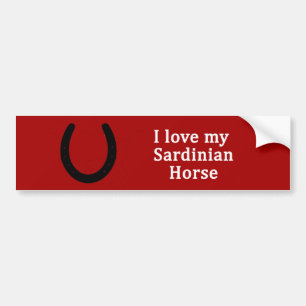 Autocollant De Voiture J'Aime Mon Cheval Sarde