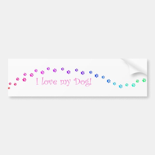 Autocollant De Voiture J'aime mon chien ! Adhésif pour pare-chocs (Devant)