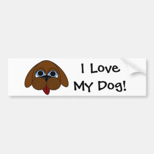 Autocollant De Voiture J'aime mon chien ! Adhésif pour pare-chocs