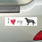 Autocollant De Voiture J'aime mon chien d'arrêt Plat-Enduit (En voiture)