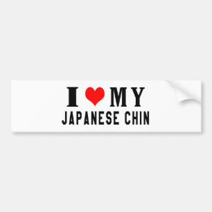 Autocollant De Voiture J'aime mon Chin japonais