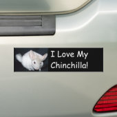 Autocollant De Voiture J'aime mon chinchillah (En voiture)