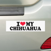 Autocollant De Voiture J'aime mon chiwawa (En voiture)