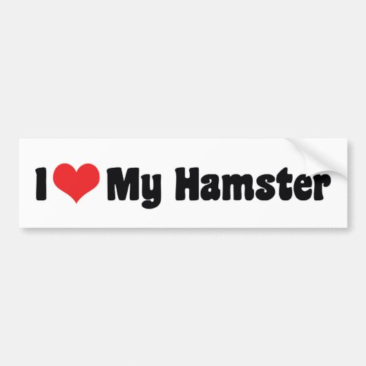 Autocollant De Voiture J'Aime Mon Coeur Mon Hamster (Devant)