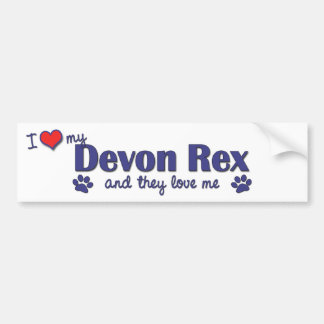 Autocollant De Voiture J'aime mon Devon Rex (les chats multiples)