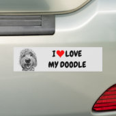 Autocollant De Voiture J'aime mon Doodle (En voiture)