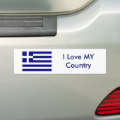 Autocollant De Voiture J'aime MON drapeau de la Grèce de pays le MUSÉE (En voiture)