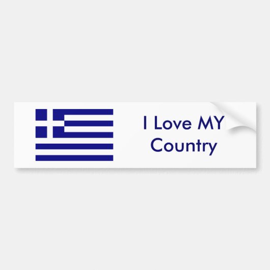 Autocollant De Voiture J'aime MON drapeau de la Grèce de pays le MUSÉE (Devant)