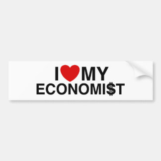 Autocollant De Voiture J'aime mon économiste