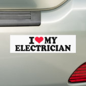 Autocollant De Voiture J'aime mon électricien (En voiture)