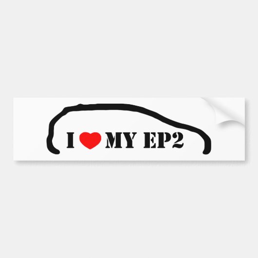 Autocollant De Voiture J'aime mon EP2 (Devant)