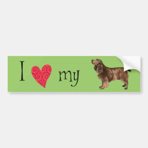 Autocollant De Voiture J'aime mon Field Spaniel