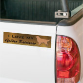 Autocollant De Voiture J'aime mon golden retriever (Sur camion)