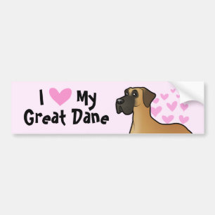 Autocollant De Voiture J'aime mon great dane