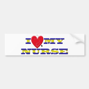 AUTOCOLLANT DE VOITURE J'AIME MON INFIRMIÈRE