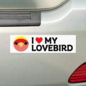 Autocollant De Voiture J'AIME MON INSÉPARABLE – À face pêche (jaune améri (En voiture)
