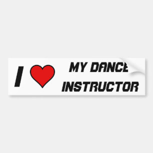 AUTOCOLLANT DE VOITURE J'AIME MON INSTRUCTEUR DE DANSE