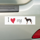 Autocollant De Voiture J'aime mon jouet Manchester Terrier (En voiture)
