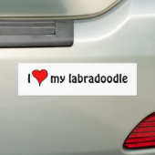 Autocollant De Voiture J'aime mon Labradoodle (En voiture)