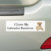 Autocollant De Voiture J'aime mon labrador retriever #2 (En voiture)