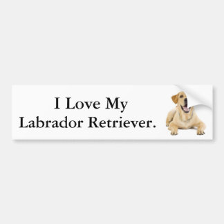 Autocollant De Voiture J'aime mon labrador retriever #2