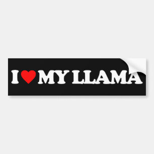 AUTOCOLLANT DE VOITURE J'AIME MON LAMA