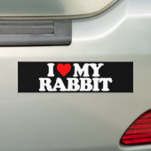 AUTOCOLLANT DE VOITURE J'AIME MON LAPIN (En voiture)
