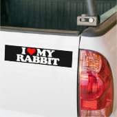 AUTOCOLLANT DE VOITURE J'AIME MON LAPIN (Sur camion)