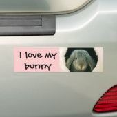 Autocollant De Voiture J'aime mon lapin (En voiture)