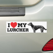 Autocollant De Voiture J'aime mon Lurcher (En voiture)