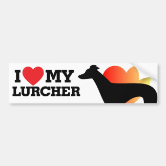 Autocollant De Voiture J'aime mon Lurcher