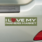 Autocollant De Voiture J'aime mon marché d'agriculteurs (En voiture)