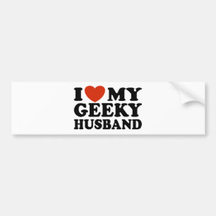 Autocollant De Voiture J'Aime Mon Mari Geeky