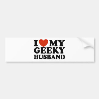 Autocollant De Voiture J'Aime Mon Mari Geeky