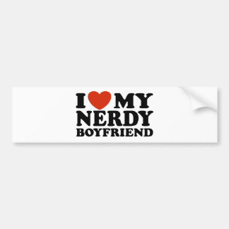 Autocollant De Voiture J'Aime Mon Nerdy Boyfriend